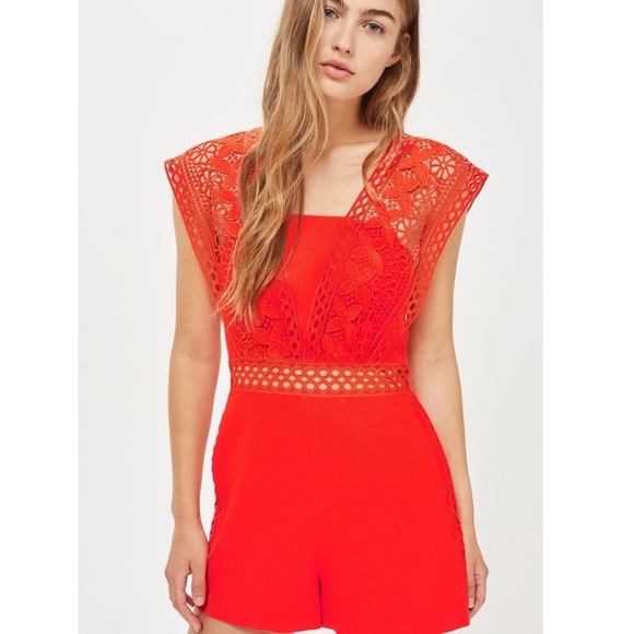 Topshop Pants - Topshop crochet lace romper play suit Topshop Pants - Topshop crochet lace romper play suit